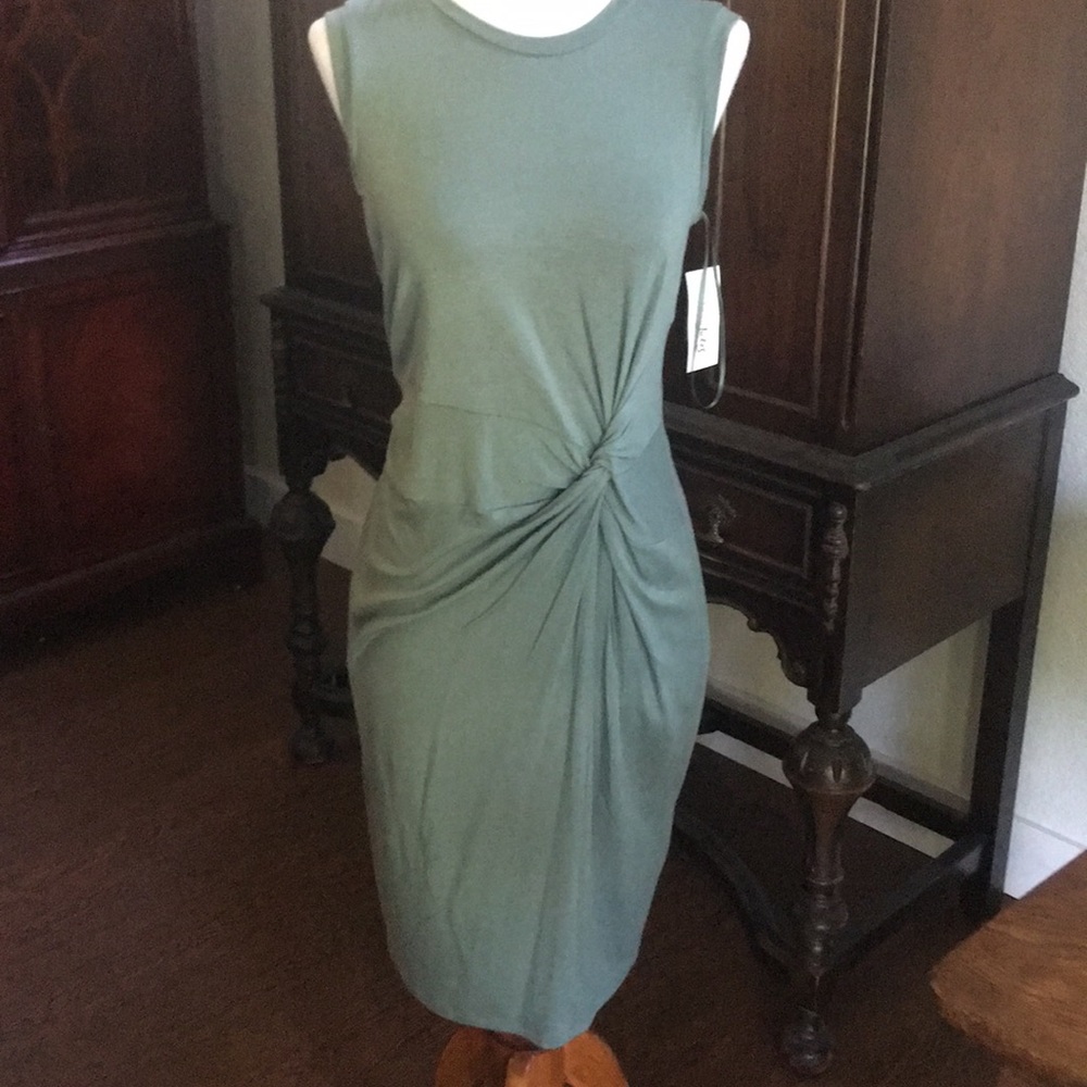 NWT Maison Jules Pale Sage Knit Sheath Dress.